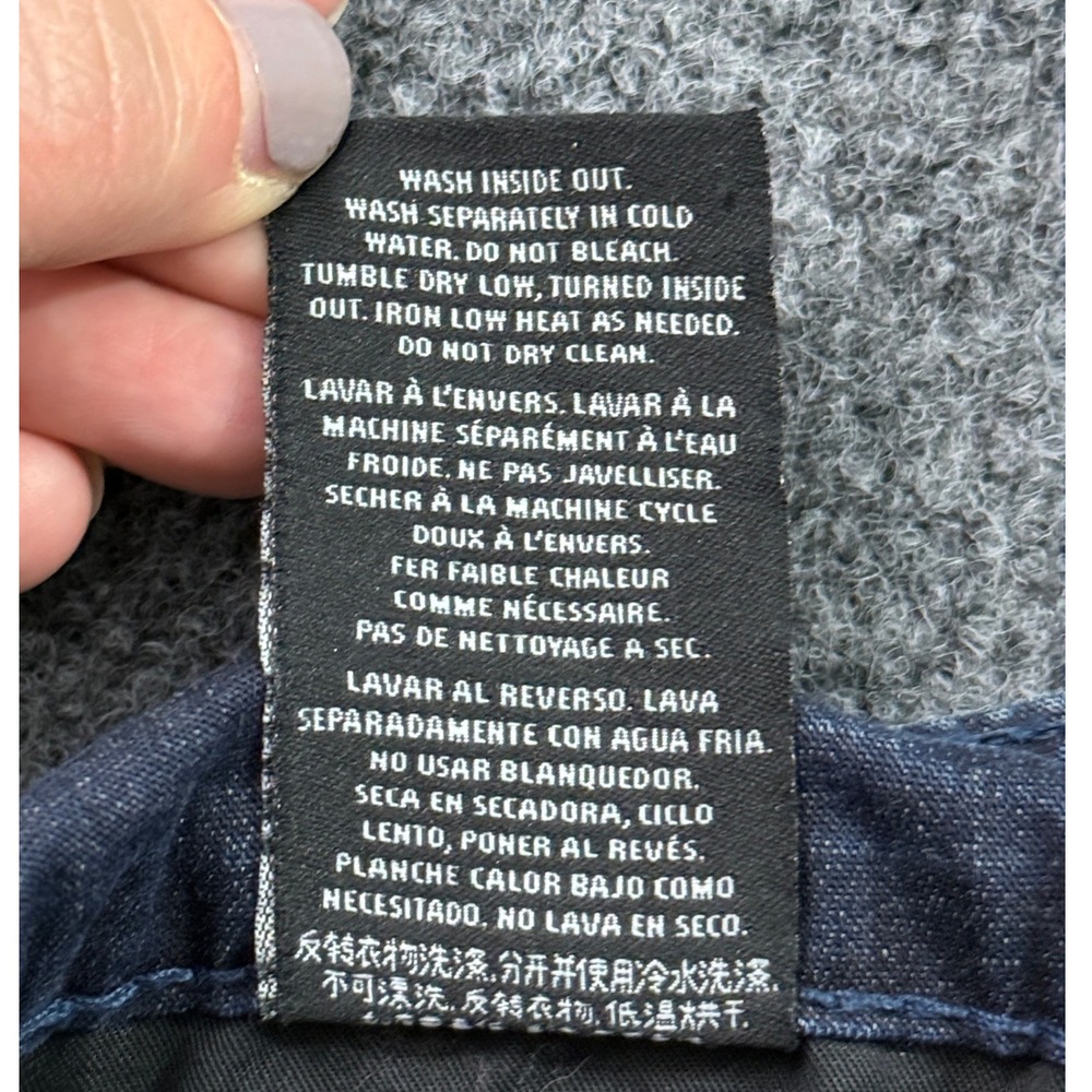 Affliction Raquel Moto Jeans Womens 28 Blue Distressed Ribbed Ankle Zip 111SK084 - Picture 11 of 15